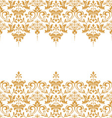 floral pattern. vintage wallpaper in the baroque style. seamless vector background. white and gold o