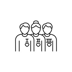 Donation queue color line icon. Pictogram for web page, mobile app