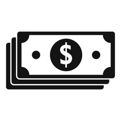 Sticker - Money cash pack icon, simple style