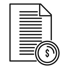 Sticker - Money paper icon, outline style