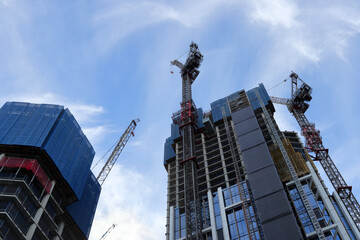 Modern architecture, construction of skyscrapers 