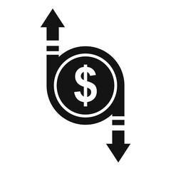 Sticker - Trader money exchange icon, simple style