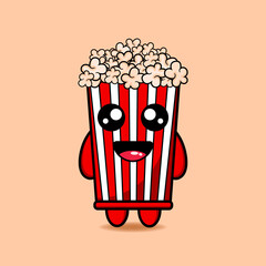 Wall Mural - cute popcorn design mascot kawaii