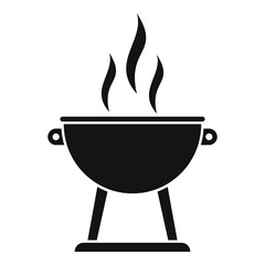 Poster - Fire brazier icon, simple style