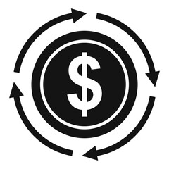 Sticker - Dollar credit icon, simple style