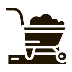 Sticker - fertilizer trolley glyph icon vector. fertilizer trolley sign. isolated symbol illustration