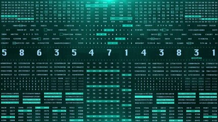 Aufkleber - HUD Binary Decimal Statistic Program Code Random Security Screen Interface Display
