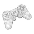 © newb1 - Game controller or gamepad for videogames. Wireframe low poly mesh
