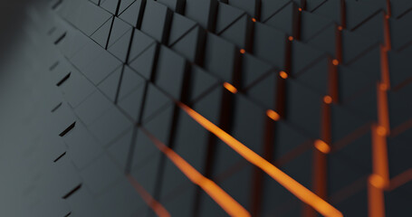 Wall Mural - abstract background with triangles and orange glow. dynamic style for business and corporate templat