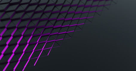 Wall Mural - triangle shapes abstract background with purple glow. for business and corporate template. 3d render
