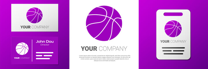 Poster - Logotype Basketball ball icon isolated on white background. Sport symbol. Logo design template element. Vector