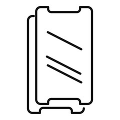 Canvas Print - Resistant phone glass icon, outline style