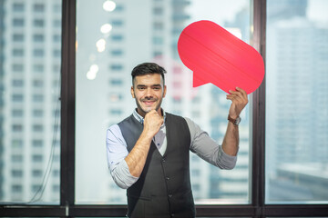 portrait of happy businessman smiling.