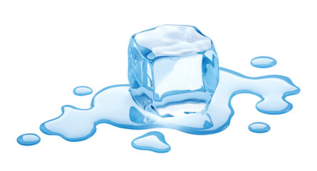 Wall Mural - melting ice cube isolated on white background