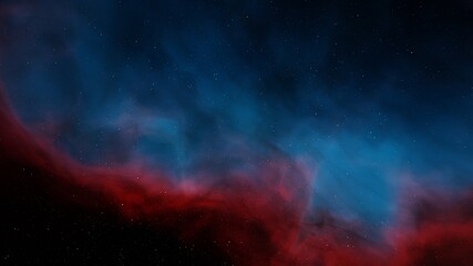 colorful space background with stars, nebula in deep space 3d render