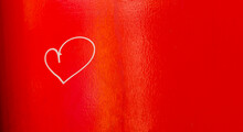 Image Of A White Heart On A Red Background