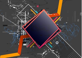 Abstract geometric background, combination of different geometric shapes