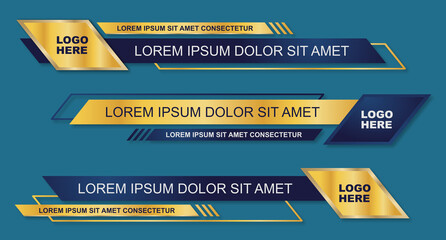 Wall Mural - Modern geometric lower third banner template design. Colorful lower thirds set template vector. Vector illustration