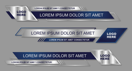 Modern geometric lower third banner template design. Colorful lower thirds set template vector. Vector illustration