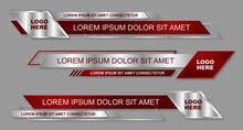 Modern Geometric Lower Third Banner Template Design. Colorful Lower Thirds Set Template Vector. Vector Illustration