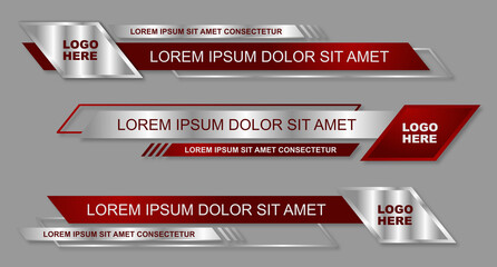 Wall Mural - Modern geometric lower third banner template design. Colorful lower thirds set template vector. Vector illustration