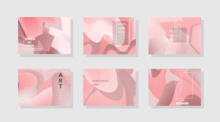 Wall Mural - Set of horizontal a4 covers, brochure, flyer template design with abstract background