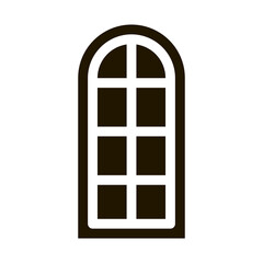 Poster - arched window consisting of square glasses glyph icon vector. arched window consisting of square glasses sign. isolated symbol illustration