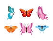 set watercolor butterflies