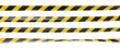 © Vitaly - Realistic vector crime tape with black and yellow stripes. Warning ribbon.