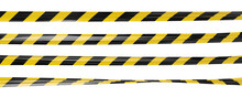 Realistic Vector Crime Tape With Black And Yellow Stripes. Warning Ribbon.