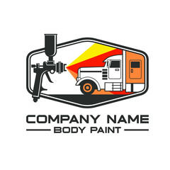 Wall Mural - illustration of painting truck, logo template for truck restoration.