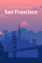 San Francisco, USA Famous City Scape Background.