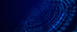 Abstract line circle technology background, blue technology background.