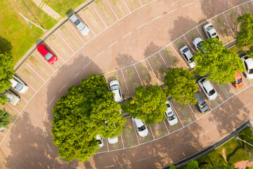 Poster - aerial view of parking lot