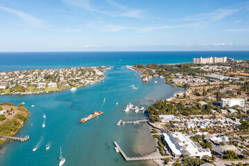 Wall Mural - Aerial photo of the Jupiter Inlet FL USA