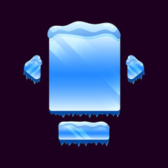 Wall Mural - set of ice winter game ui board pop up for gui asset elements vector illustration