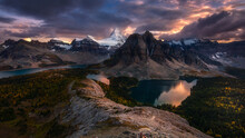 Sunrise At Mount Assiniboine Provincial Park, A Provincial Park In British Columbia, Canada, This Park Was Included Within The Canadian Rocky Mountain Parks UNESCO World Heritage Site