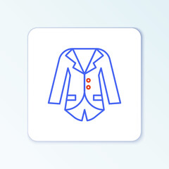 Sticker - Line Blazer or jacket icon isolated on white background. Colorful outline concept. Vector