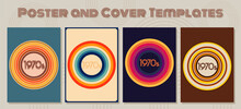 1970s Posters And Covers Template Set, 70's Vintage Color Combinations
