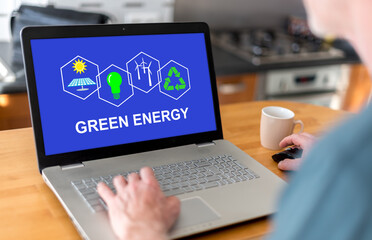 Poster - Green energy concept on a laptop