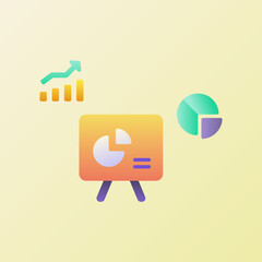 Wall Mural - presentation icons set collection with smooth style coloring