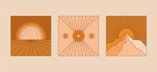 Vector Illustration In Simple Linear Style - Design Templates - Hippie Style