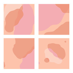 Aufkleber - Vector set of abstract creative backgrounds in minimal trendy style with copy space for text - design templates for social media posts and stories