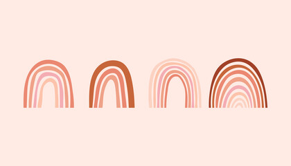 Fototapete - Vector set of design elements and shapes for abstract backgrounds and modern art - boho prints and posters