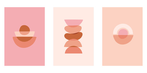 Aufkleber - Vector set of design elements and shapes for abstract backgrounds and modern art - boho prints and posters