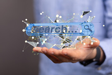 interface web application in hand