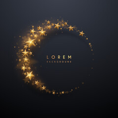 Wall Mural - circle stars frame with glow effect