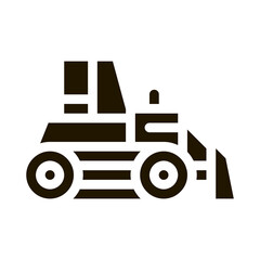 Sticker - road repair bulldozer glyph icon vector. road repair bulldozer sign. isolated symbol illustration