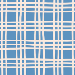 hand drawn seamless pattern with grid. contemporary bright vector checkered backdrop. trendy backgro