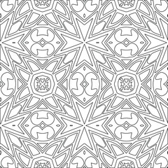 Geometric vector pattern with triangular elements. Seamless abstract ornament for wallpapers and backgrounds. Black and white colors.
